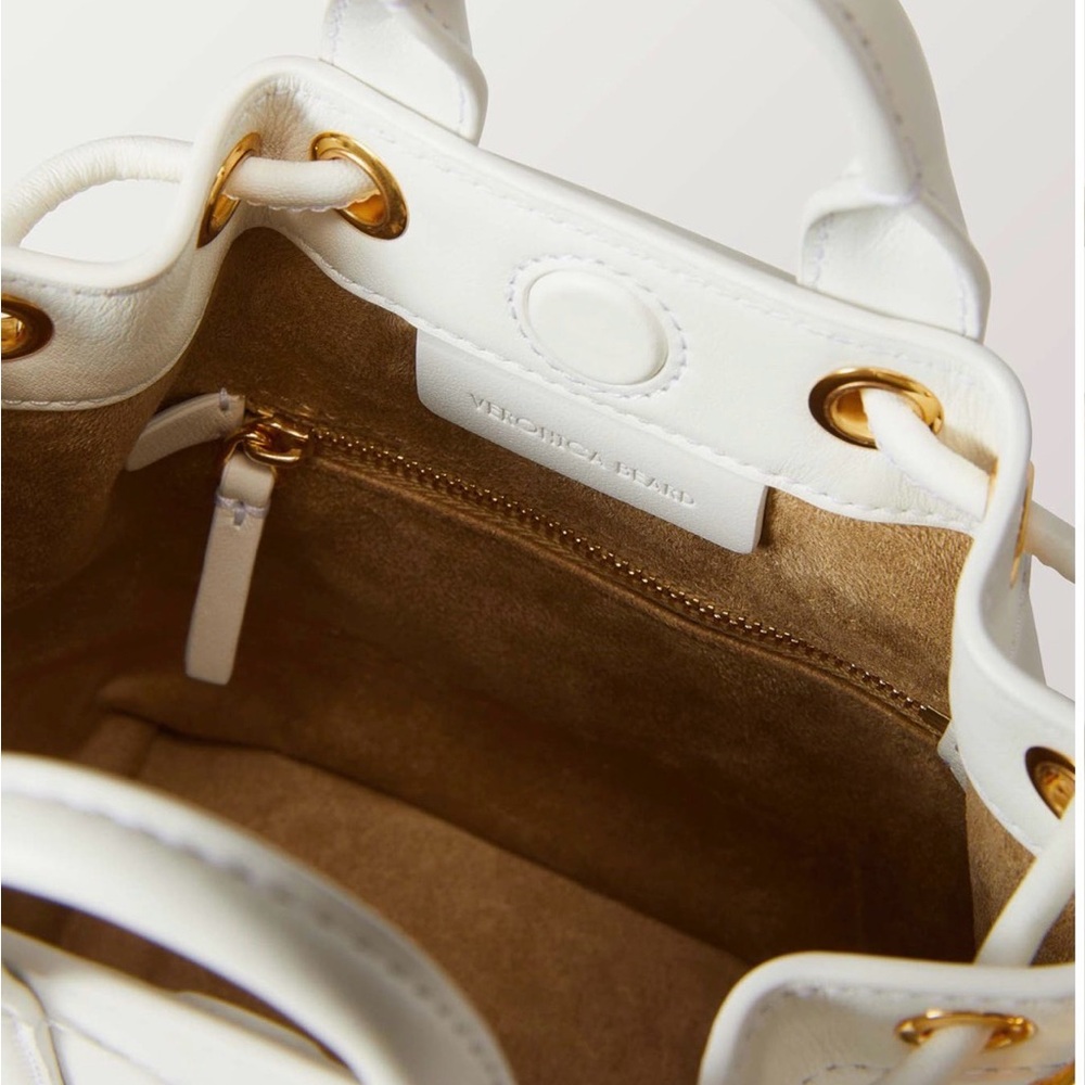 Veronica Beard White Drawstring Bucket Crossbody … - image 4
